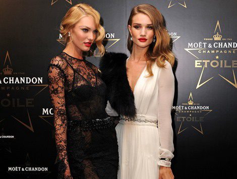Kate Moss y Candice Swanepoel: duelo de elegancia en los Moët & Chandon Étoile