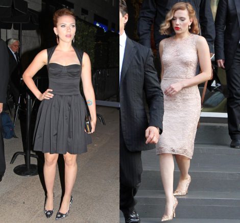 Scarlett Johansson, de Dolce & Gabbana, en la Semana de la Moda de Milán