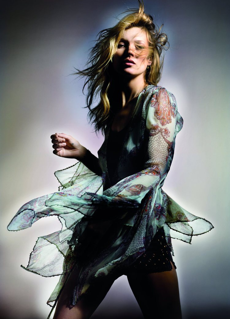 Kate Moss en una campaña de Topshop