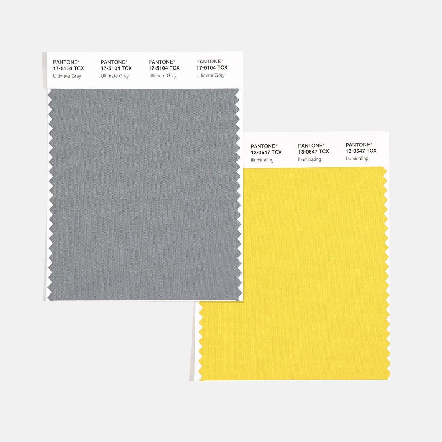 El gris Ultimate 17-5104 y el amarillo Illuminating 13-0647, los colores del 2020 | Foto: Pantone
