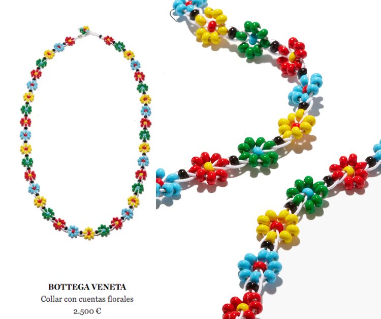 El collar de cuentas de Botegga Veneta está a la venta por 1.800 euros | Foto: Bottega Veneta