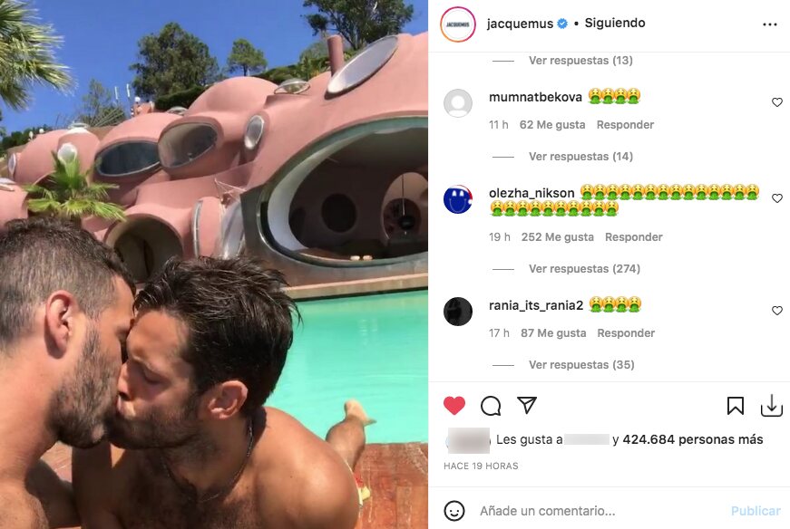 Jacquemus, insultado en las redes por compartir una imagen con su novio | Foto: Instagram