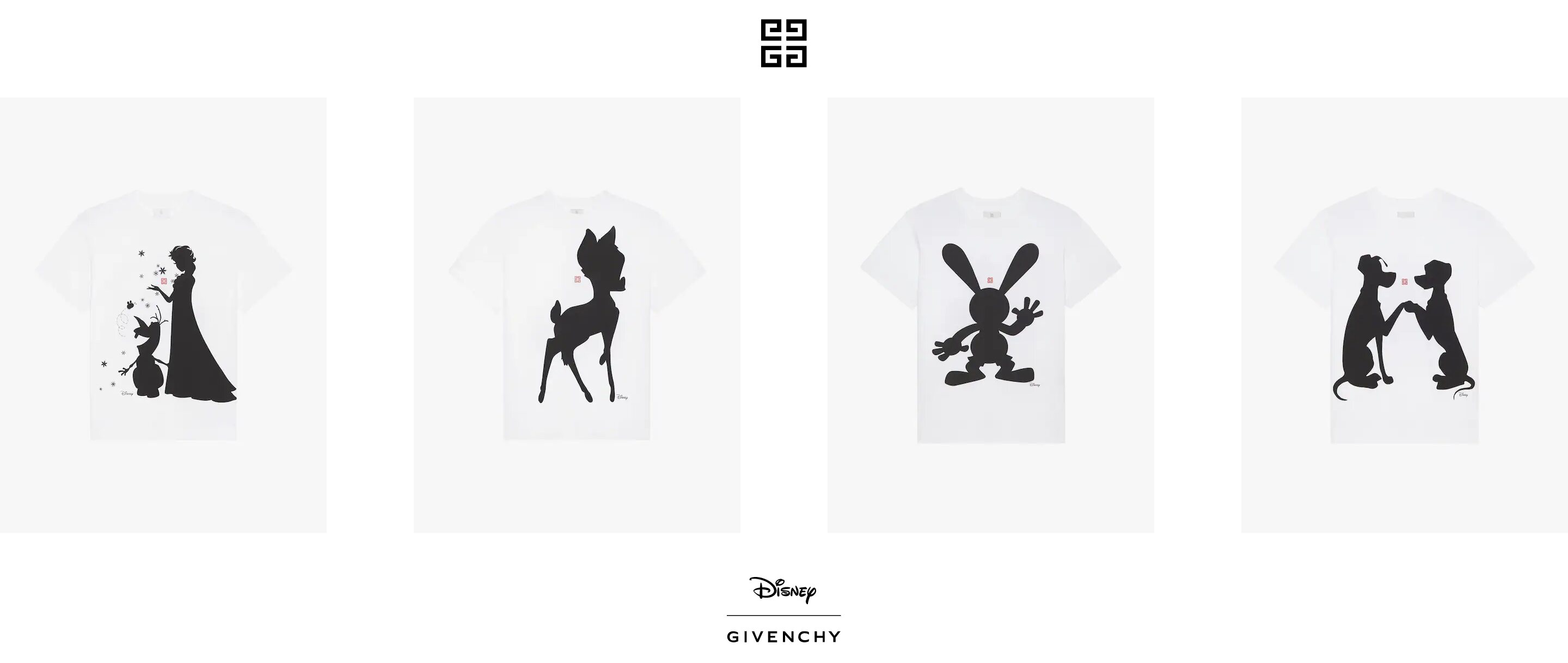 Camisetas de la colección de Givenchy x Disney