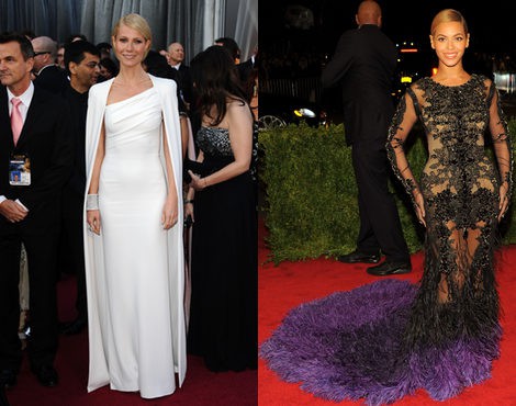 Gwyneth Paltrow y Beyoncé, las mejor vestidas de 2012