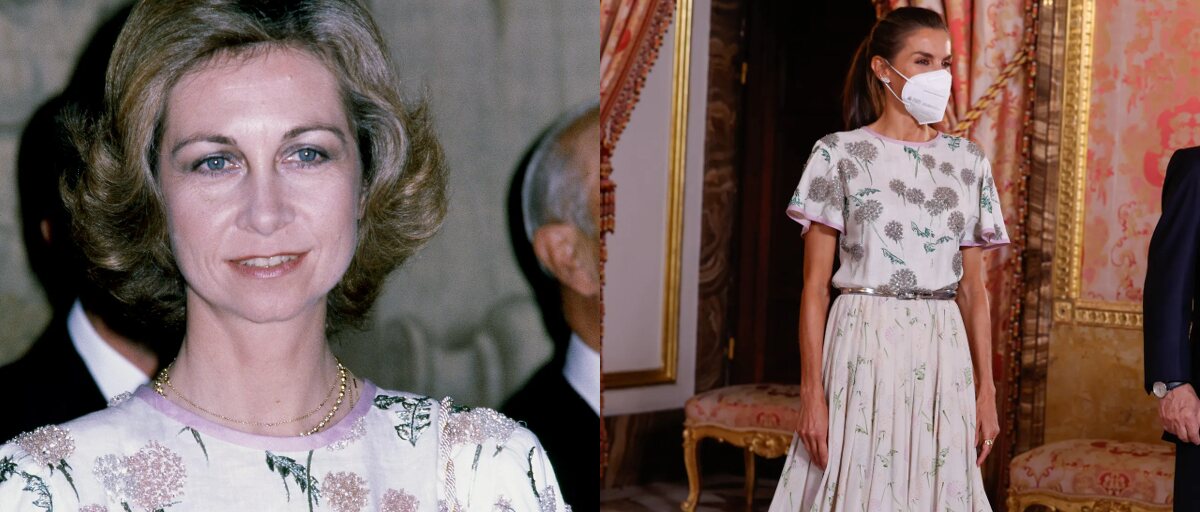 La Reina Letizia luce uno de sus outfits más vintage gracias a un vestido floreado de la Reina Sofía
