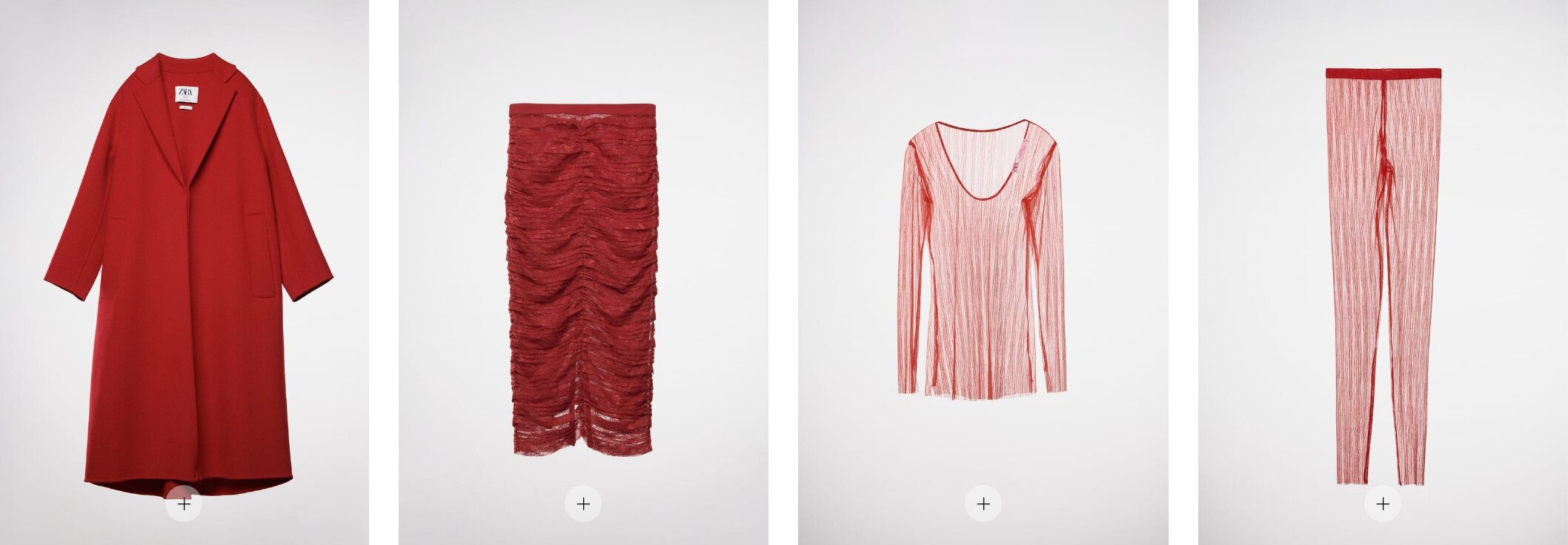 Prendas lenceras en color rojo de Zara para San Valentín 2023