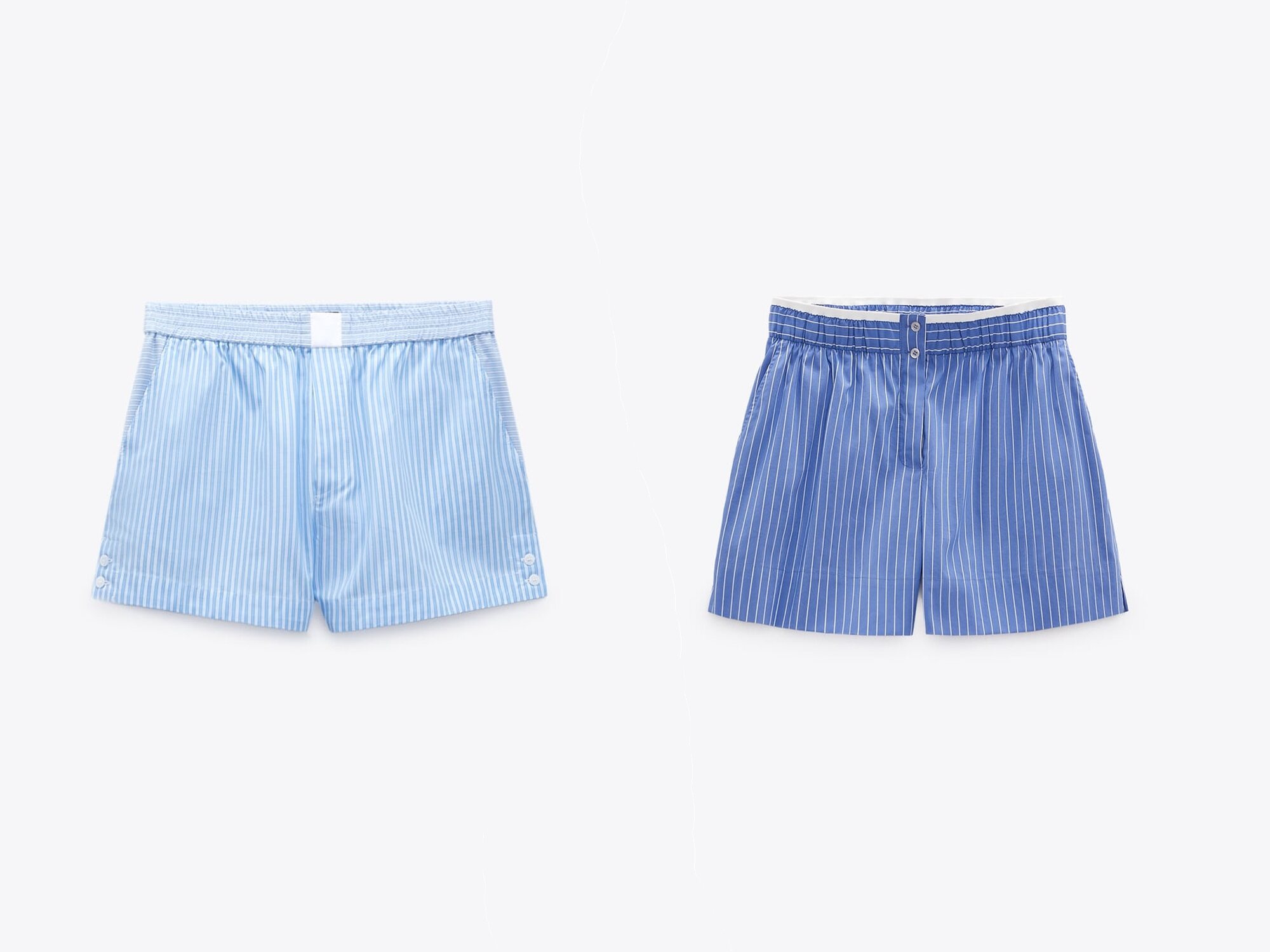 Dos modelos de pantalones cortos de Zara de la tendencia calzoncillo masculino