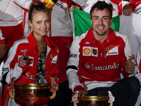 Dasha y Fernando Alonso en el Gran Premio de China 2013