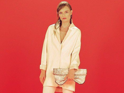 Kate Bosworth posando con su colección para Topshop