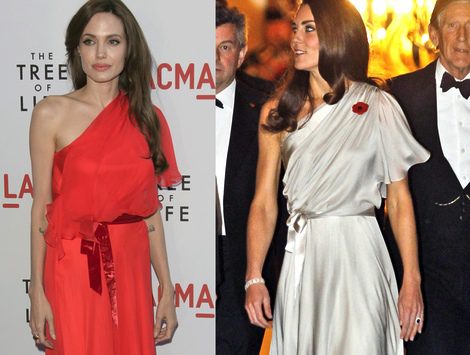 Kate Middleton y Angelina Jolie apuestan por el mismo diseño de Jenny Packham