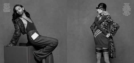 Conchita Wurst en la sesión fotográfica del 'Fashion Book' de CR