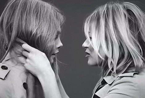 Kate Moss y Cara Delevigne en el rodaje de la nueva fragancia de My Burberry
