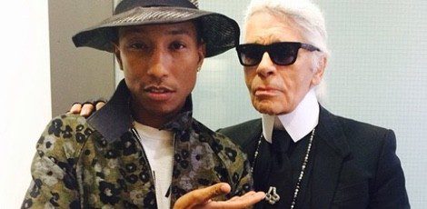 El cantante Pharrell Williams y Karl Lagerfeld juntos