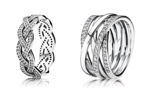Dos modelos en plata de ley de la colección de anillos para este otoño de Pandora