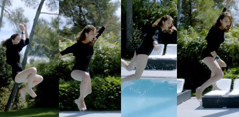 Marion Cotillard salta por encima del agua en el fashion film de Dior