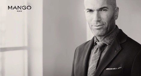 Zidane posando para Mango Man con la colección primavera/verano 2014