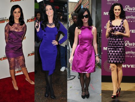Katy Perry suele vestir de morado