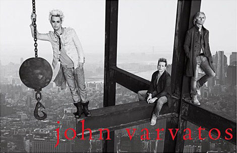 Imagen promocional de la campaña de Green Day para John Varvatos