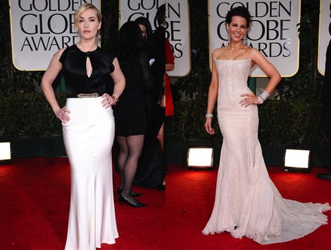 Angelina Jolie, Charlize Theron y Jessica Biel, glamour en los Globos de Oro 2012