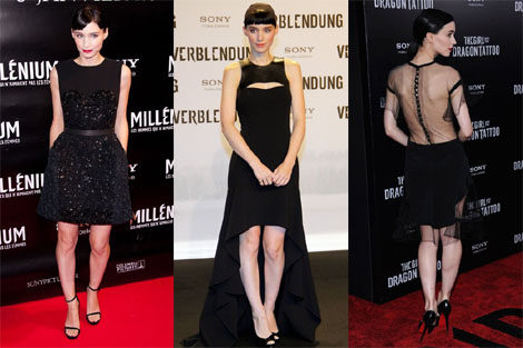 Little black dresses, asimetrías y transparencias, son las claves de su look