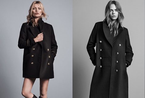 Kate Moss y Cara Delevingne con abrigos abotonados de la nueva temporada de Mango