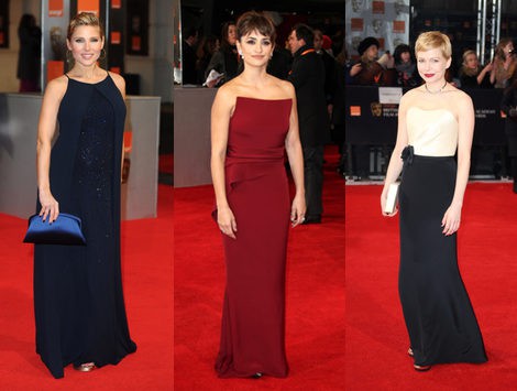 Michelle Williams, Penélope Cruz y Elsa Pataky, las más elegantes de los Bafta 2012