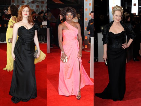 Christina Hendricks, Viola Davis y Meryl Streep en los Bafta 2012