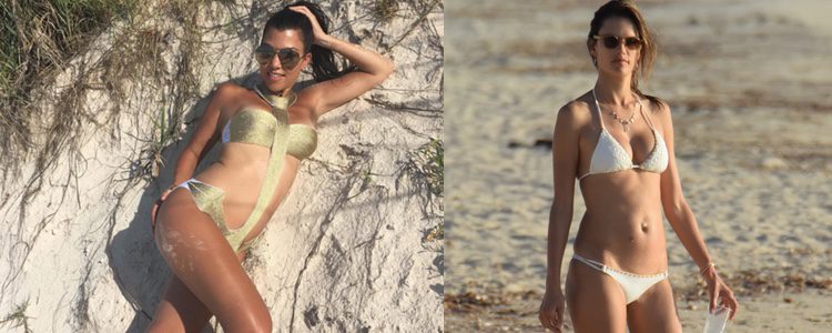 Kourtney Kardashian y Alessandra Ambrosio disfrutando del verano
