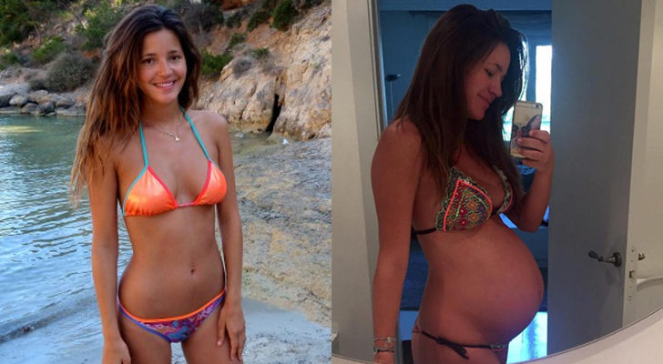Malena Costa, posando en bikini antes y después del embarazo