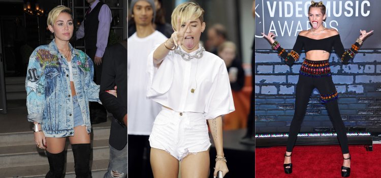 Varios looks de la cantante Miley Cyrus en 2013