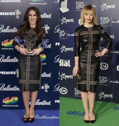 ¿Quién lo lleva mejor? Malú y María Adánez lucen el mismo vestido de cuero y transparencias