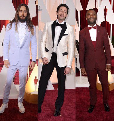 Jared Leto, Adrien Brody y David Oyelowo bañan de color la alfombra roja de los Oscar 2015