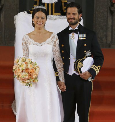 Sabor español en Suecia: la seda y el encaje de José María Ruiz decoran el vestido de Sofia Hellqvist