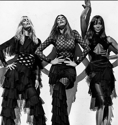 Balmain reúne a las supermodelos de los 90: Cindy Crawford, Naomi Campbell y Claudia Schiffer