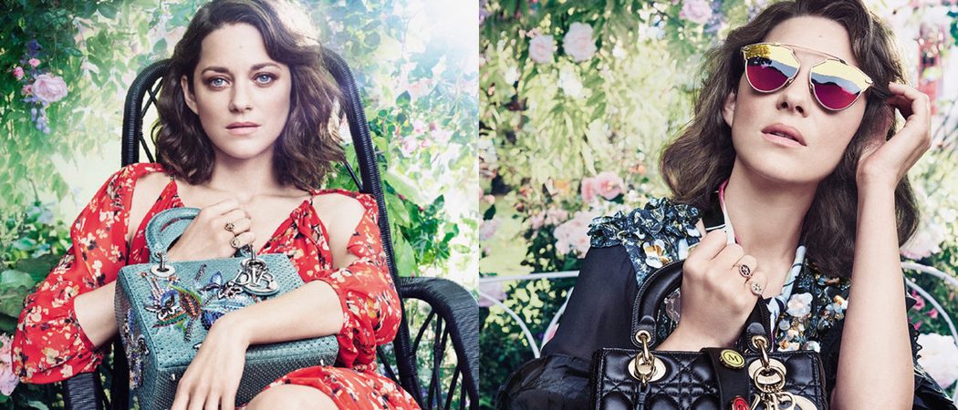 Marion Cotillard vuelve a poner rostro a los bolsos Lady Dior 2017 en una campaña muy floral