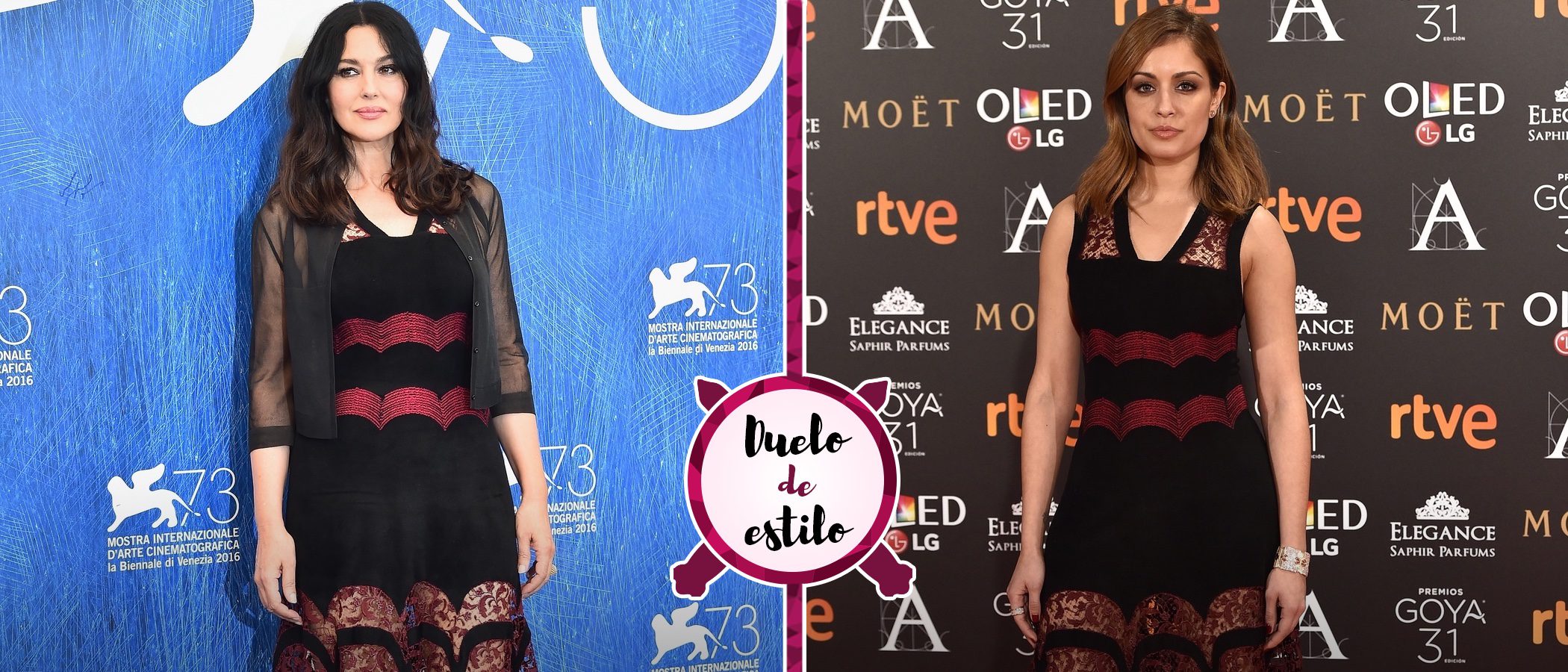 Hiba Abouk y Monica Bellucci se decantan por el mismo vestido, ¿quién lo luce mejor?