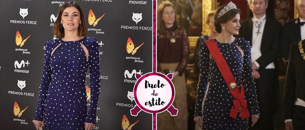 El vestido de Ana Locking de la Reina Letizia ya fue lucido por Marta Nieto. ¿Con qué look te quedas?