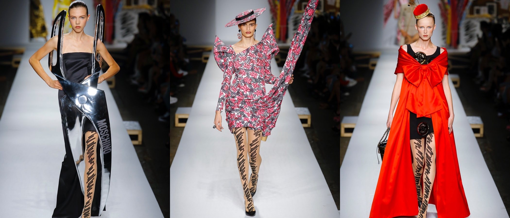 Los bocetos de Moschino cobran vida en su primavera/verano 2019 en la Milán Fashion Week