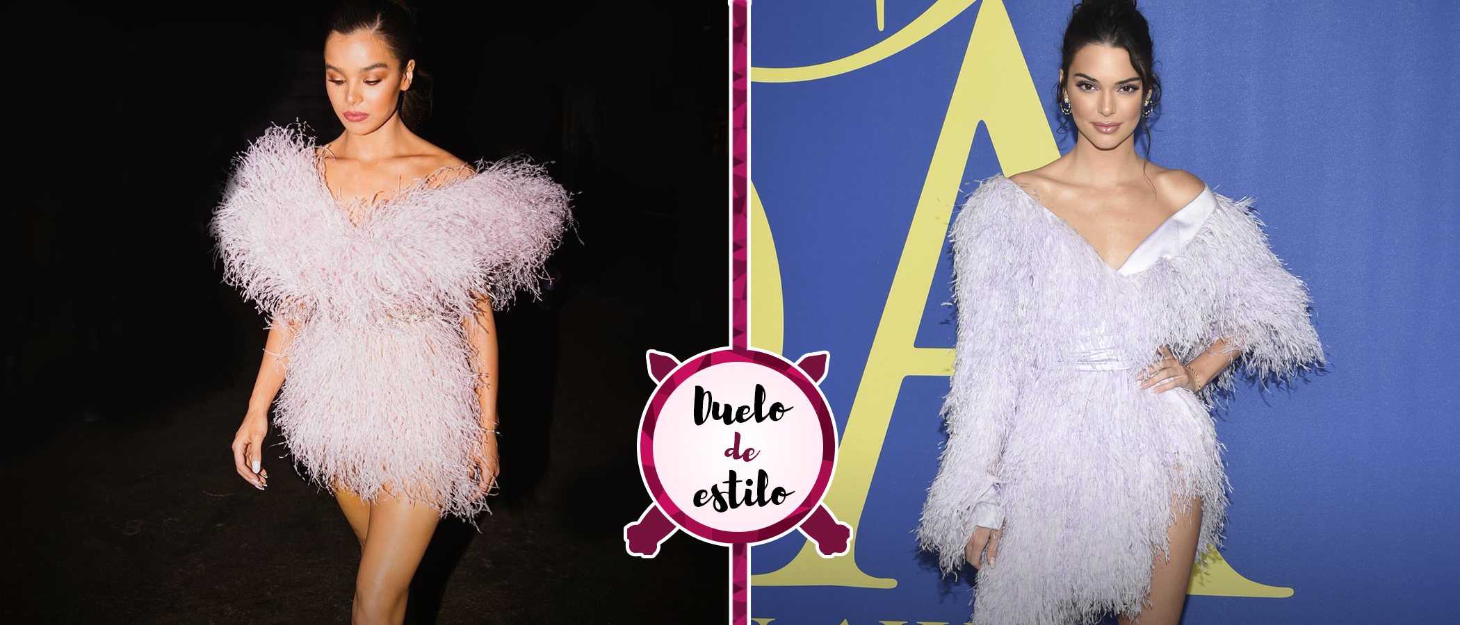 Kendall Jenner y Hailee Steinfeld con dos vestidos casi idénticos. ¿Quién luce mejor las plumas?
