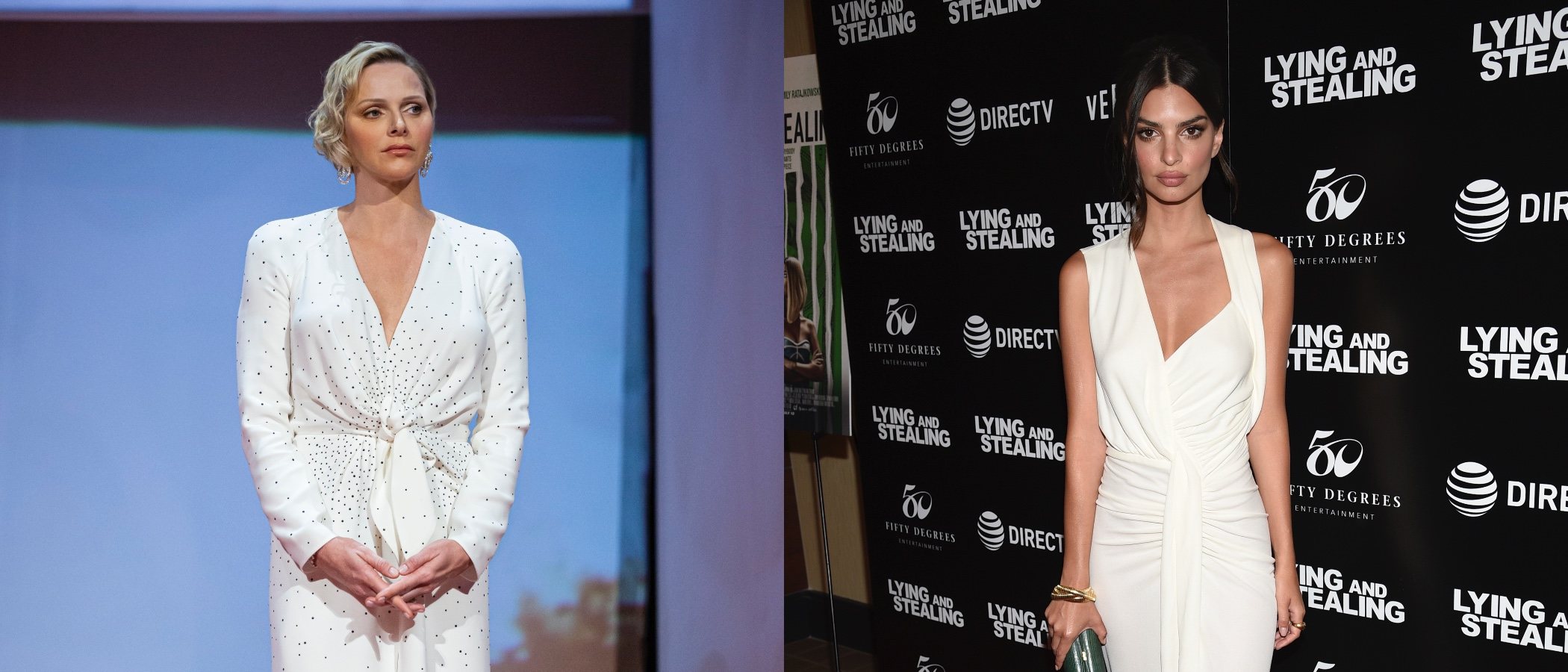 Los vestidos de 'novia' de Charlene de Mónaco y Emily Ratajkowski, entre los mejores looks de la semana