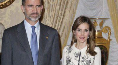 La Reina Letizia repite vestido de Felipe Varela para su visita a Luxemburgo