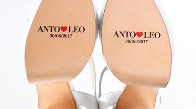Los zapatos personalizados de Antonella Roccuzzo para su boda con Leo Messi