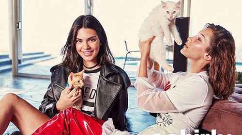 Kendall Jenner y Bella Hadid, amigas y amantes de los gatos posan para Ochirly