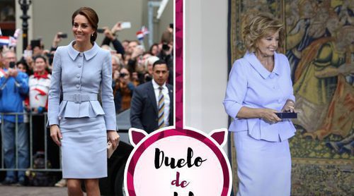 María Teresa Campos se 'inspira' en Kate Middleton con un look serenity. ¿Quién lo luce mejor?