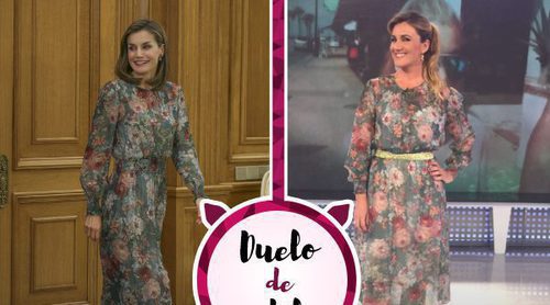 La Reina Letizia, Carlota Corredera y un mismo vestido floral de Zara: así son los dos looks