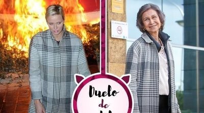 Charlene de Mónaco y la Reina Sofía apuestan por el mismo abrigo de cuadros, ¿quién lo lleva mejor?