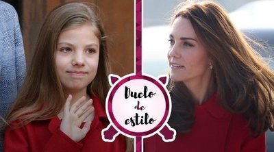 Kate Middleton y el socorrido abrigo rojo de Carolina Herrera que también tiene la Infanta Sofía