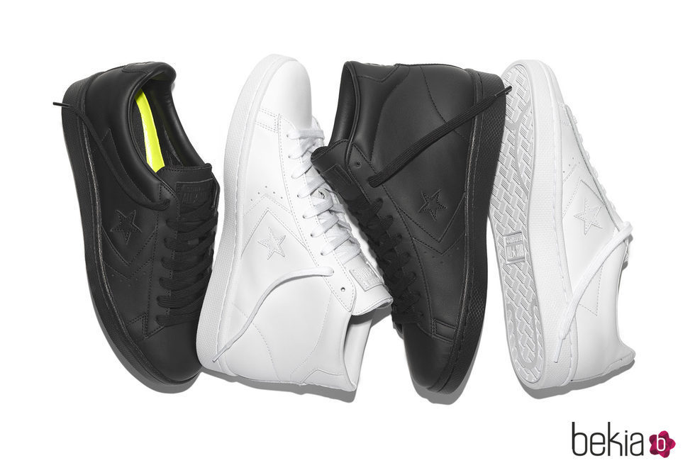 Zapatillas blancas y negras 'Pro Leather '76' de Converse y Nike