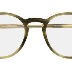Gafas de lentes redondas y acabados en cuero de la colección 'Vista 2016' de Carolina Herrera