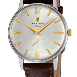 Reloj con correa de cuero de la colección 'Extra 1948' de Festina